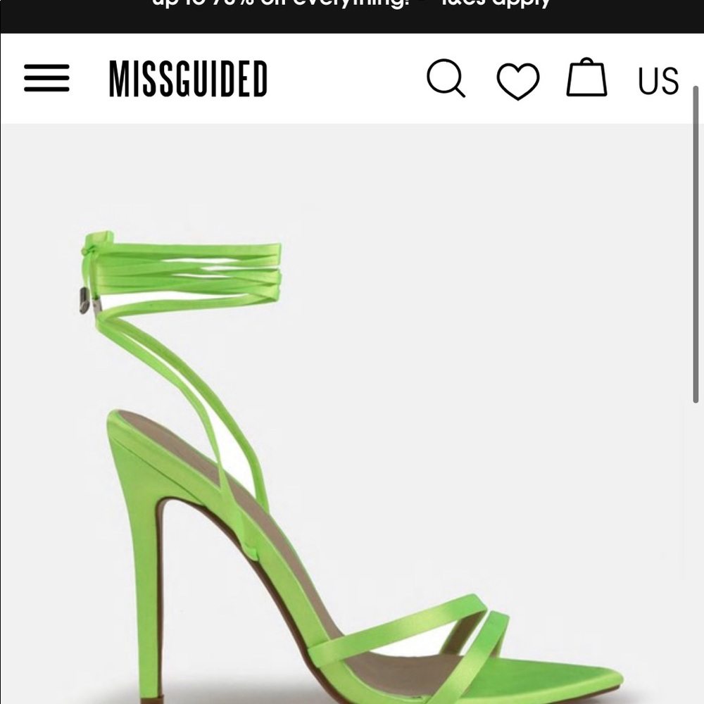 Missguided Pointed Toe Lace Up Satin